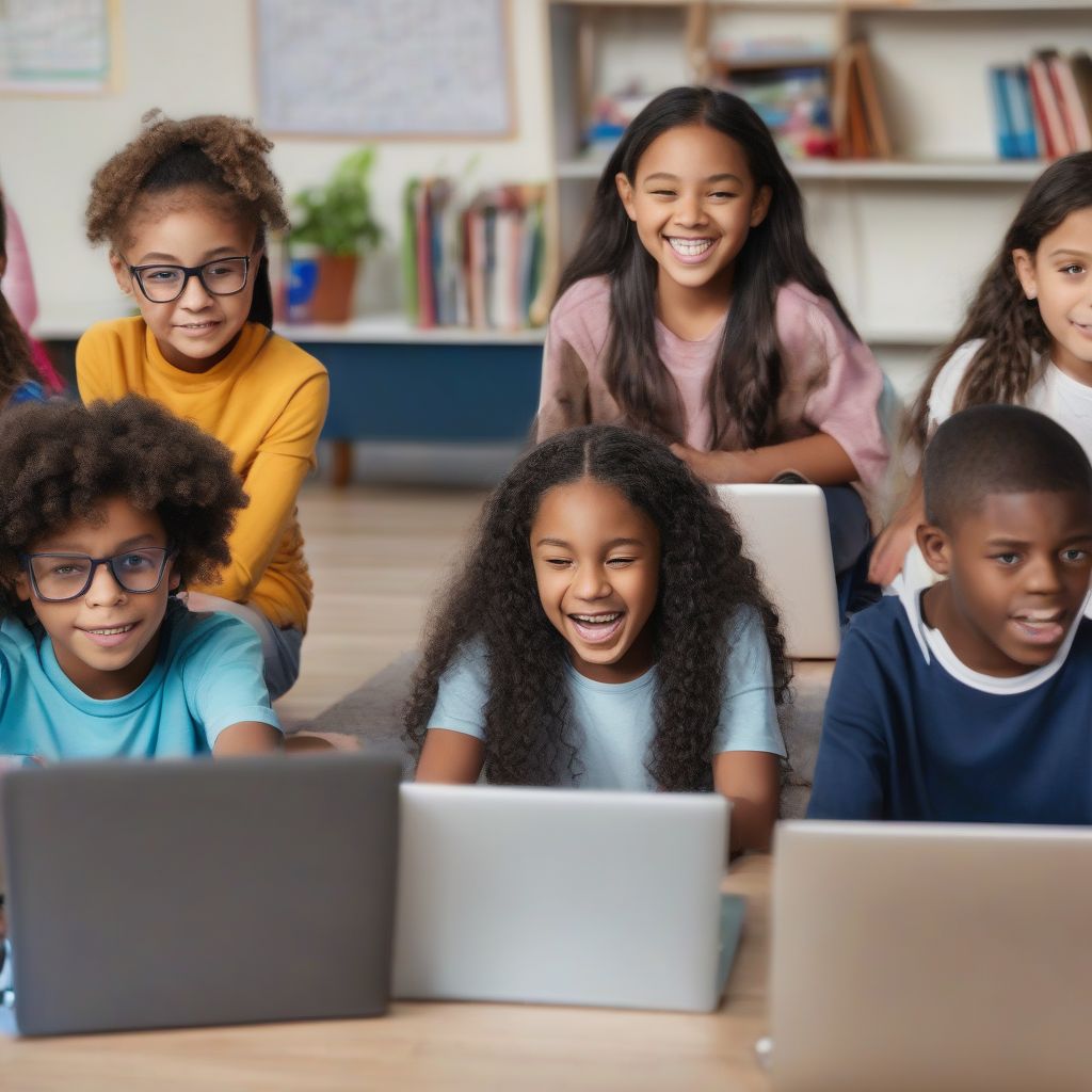 Children Engrossed in Online Learning