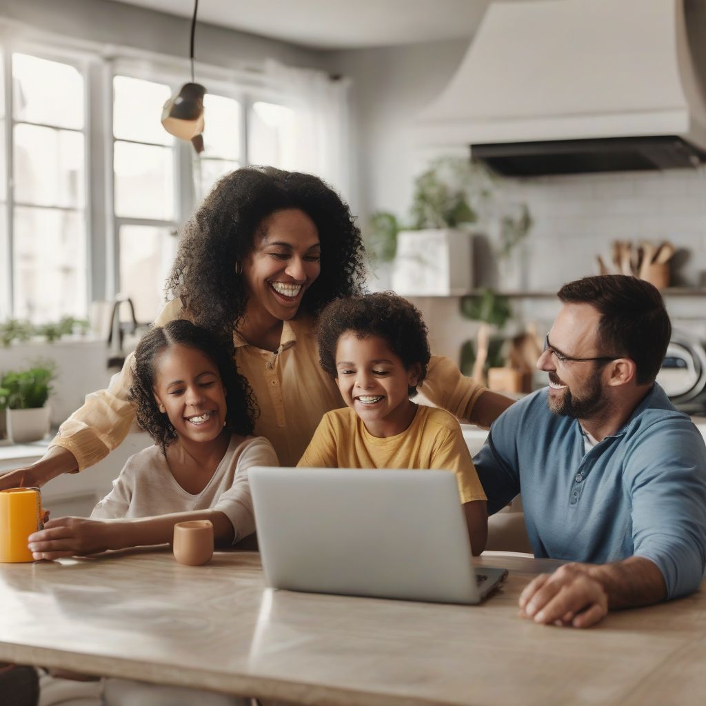 Parents and Child Reviewing Online School Options