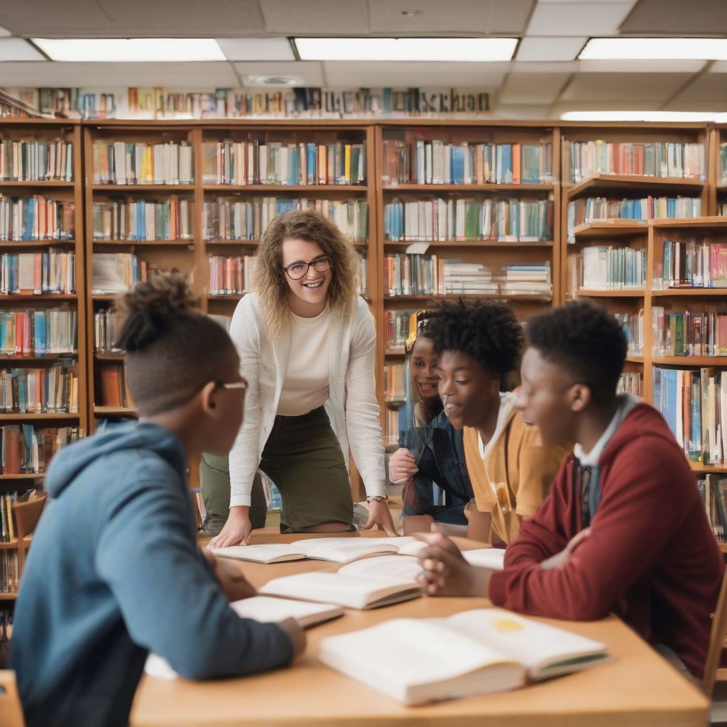 Engaged Students in a Library